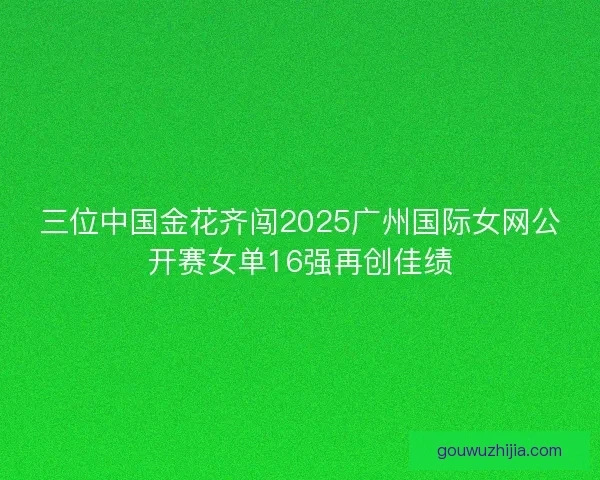 三位中国金花齐闯2025广州国际女网公开赛女单16强再创佳绩